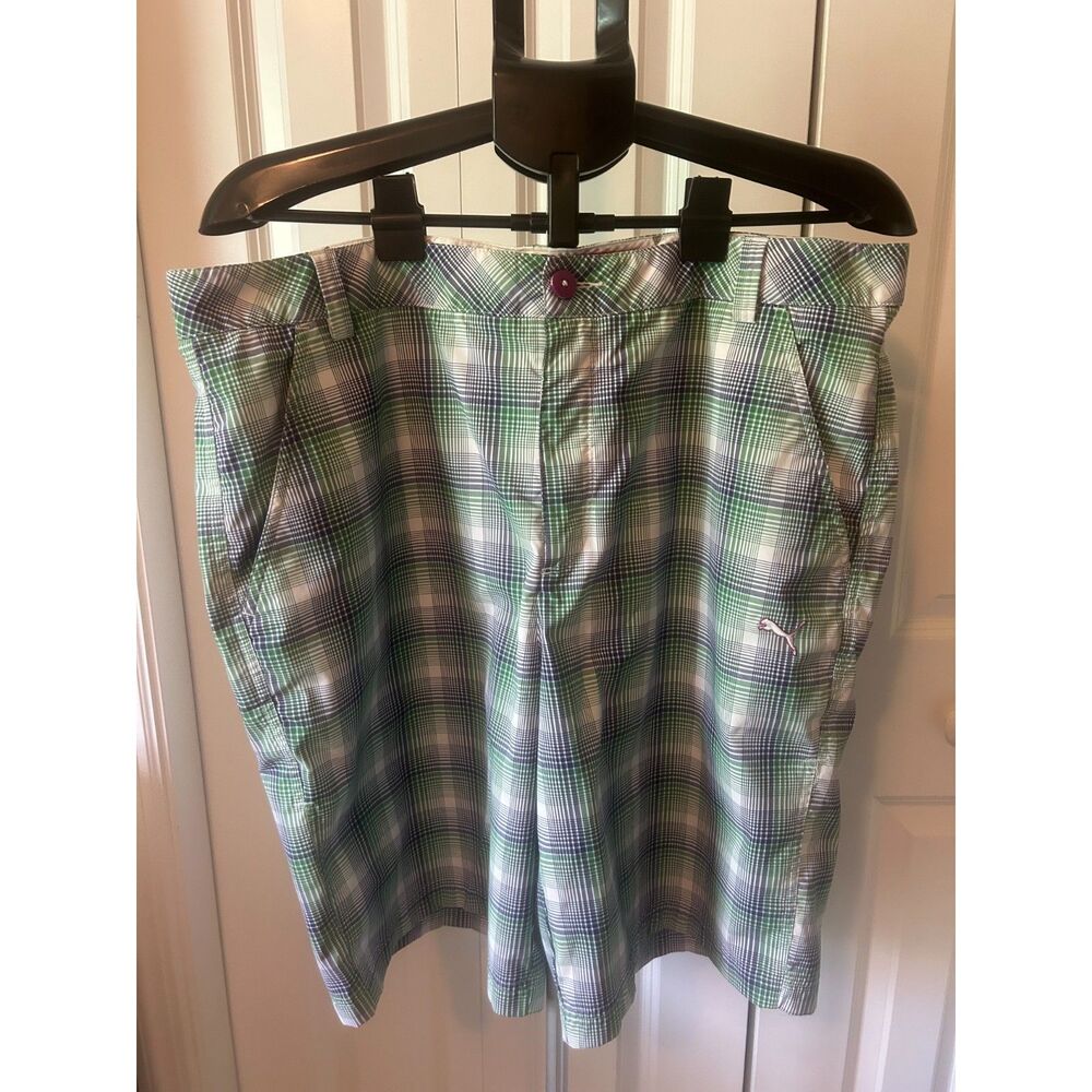 Men's Plaid PUMA golf shorts